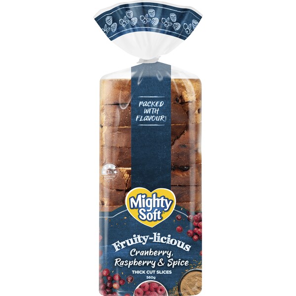 Mighty Soft Fruity-Licious Cranberry Raspberry & Spice Loaf 560g