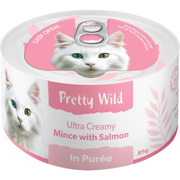 Pretty Wild Ultra Creamy Mince With Salmon Wet Cat Food Tin 85g