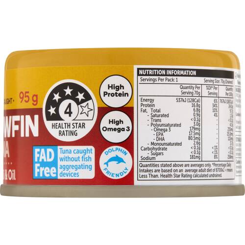 Woolworths Yellowfin Tuna In Chilli and Oil 95g bunch