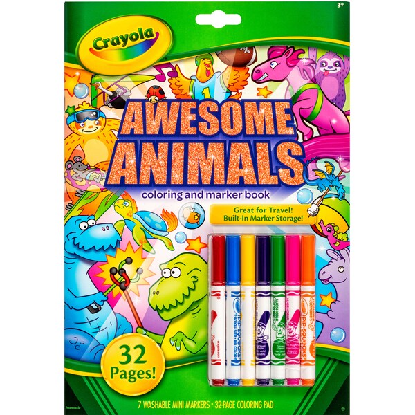 Crayola Awesome Animals Colouring & Marker Book each