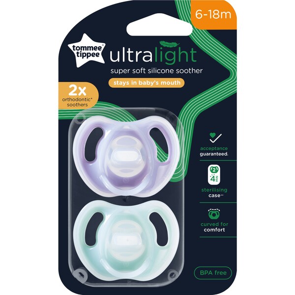 Tommee Tippee Silicone Soother 6-18m 2 Pack