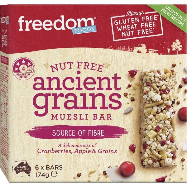 Freedom Foods Ancient Grains Muesli Bar 6pk 174g