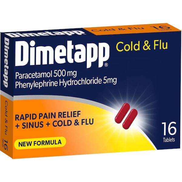 Dimetapp Cold & Flu Tablets 16 pack