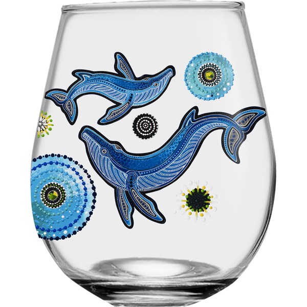 Chern'ee Glass Tumbler Whales each