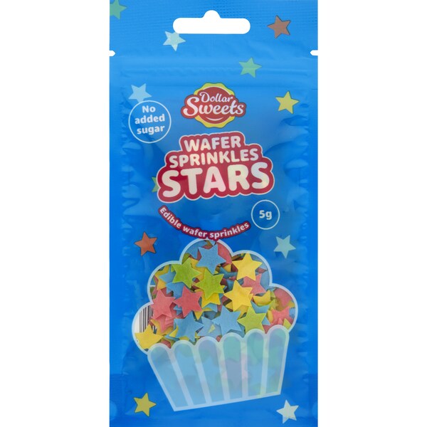 Dollar Sweets Edible Wafer Sprinkles Stars 5g