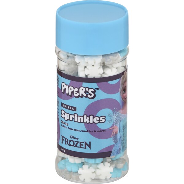 Piper's Disney Frozen Edible Snowflake Sprinkles 60g