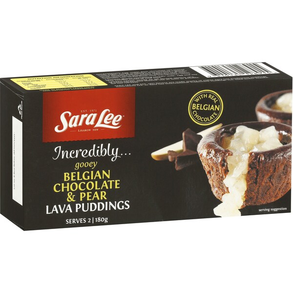 Sara Lee Lava Pudding Belgium Chocolate & Pear 2pk