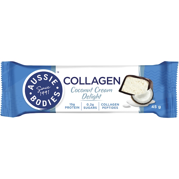 Aussie Bodies Collagen Protein Bar Coconut Cream Delight 45g