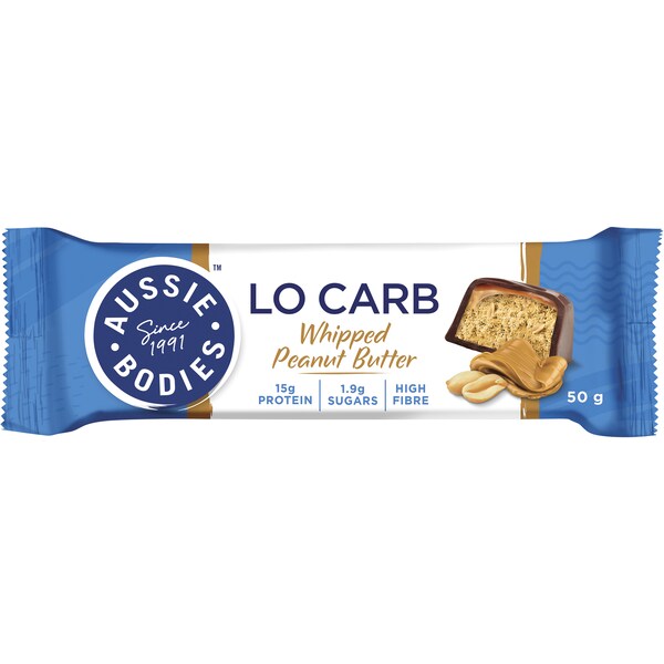 Aussie Bodies Lo Carb Protein Bar Whipped Peanut Butter 50g