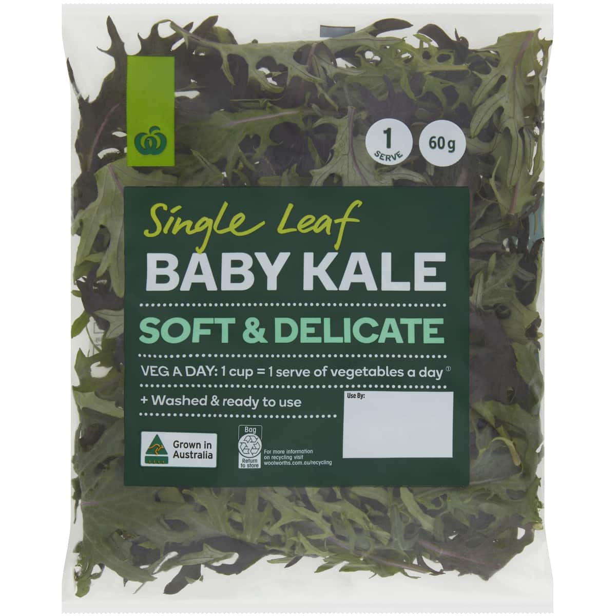 Woolworths Single Leaf Baby Kale 60g bunch