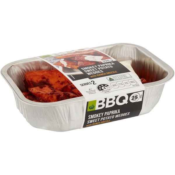 Woolworths Bbq Smokey Paprika Sweet Potato Wedges 300g
