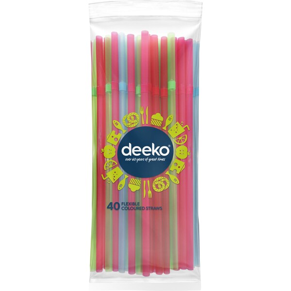 Deeko Serving Straws Flexible 40 Pack