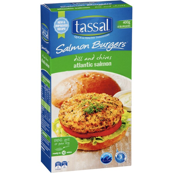 Tassal Salmon Burgers Dill & Chives 400g