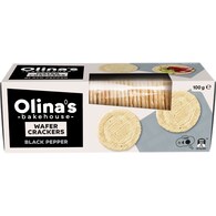 Olina's Bakehouse Wafer Crackers Black Pepper
