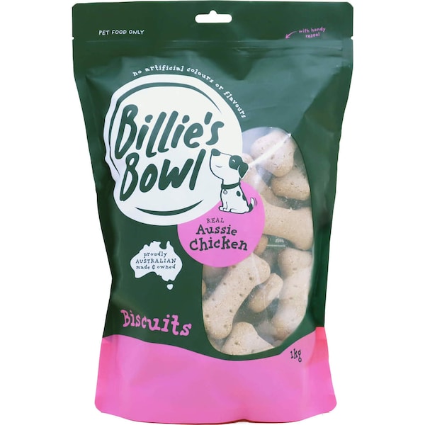 Billie's Bowl Dog Biscuits Chicken Flavour 1kg