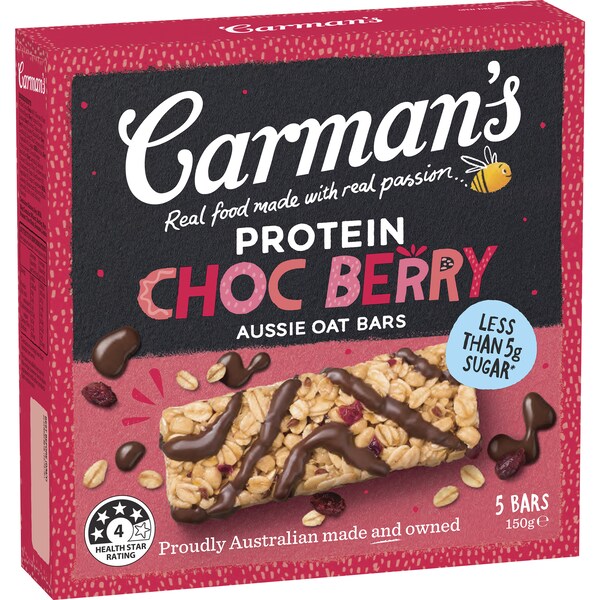 Carman's Protein Oat Bars Choc Berry 5 pack