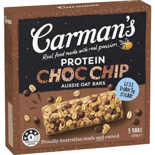 Carman's Protein Oat Bars Choc Chip 5 pack