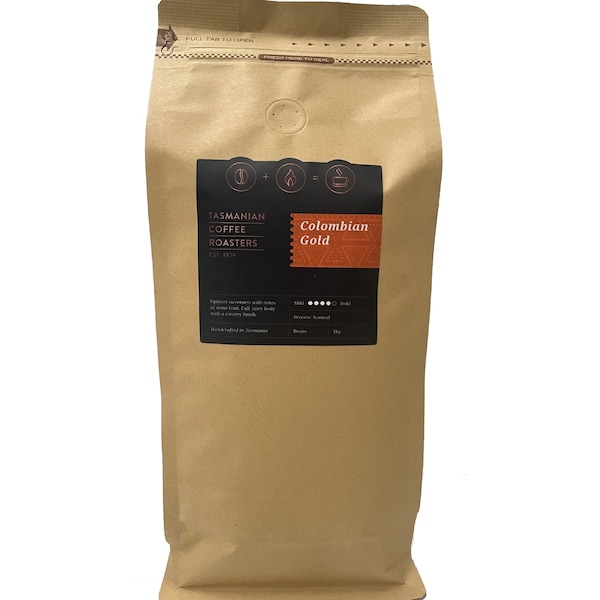 Tasmanian Coffee Roasters Coffee Beans Colombian Gold 1kg