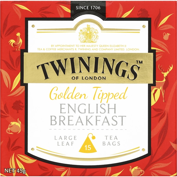 Twinings English Breakfast Tea Golden Tipped 15 Pack