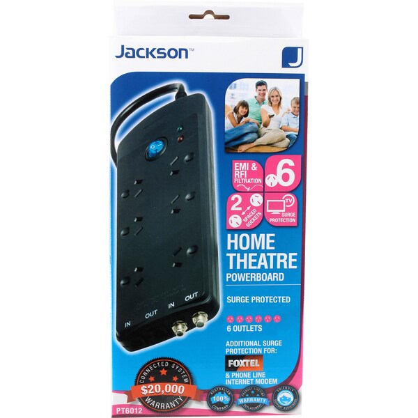 Jackson 6 Outlet Surge Protected Powerboard Each