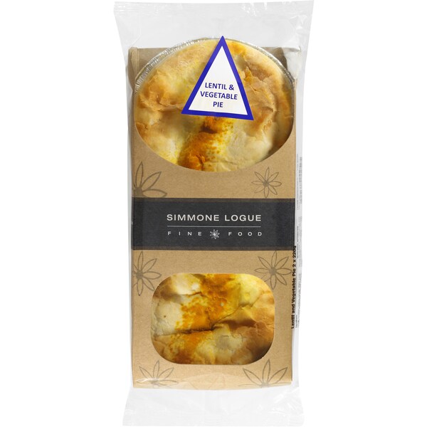 Simmone Logue Lentil & Veg Pie 2 Pack