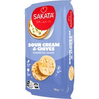 Sakata Rice Crackers Sour Cream & Chives Snack