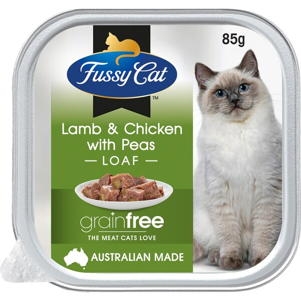 Fussy Cat Grain Free Adult Wet Cat Food Lamb & Chicken With Peas 85g