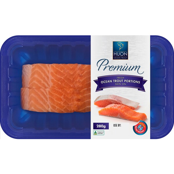 Huon Premium Ocean Trout Portions Skin On 280g