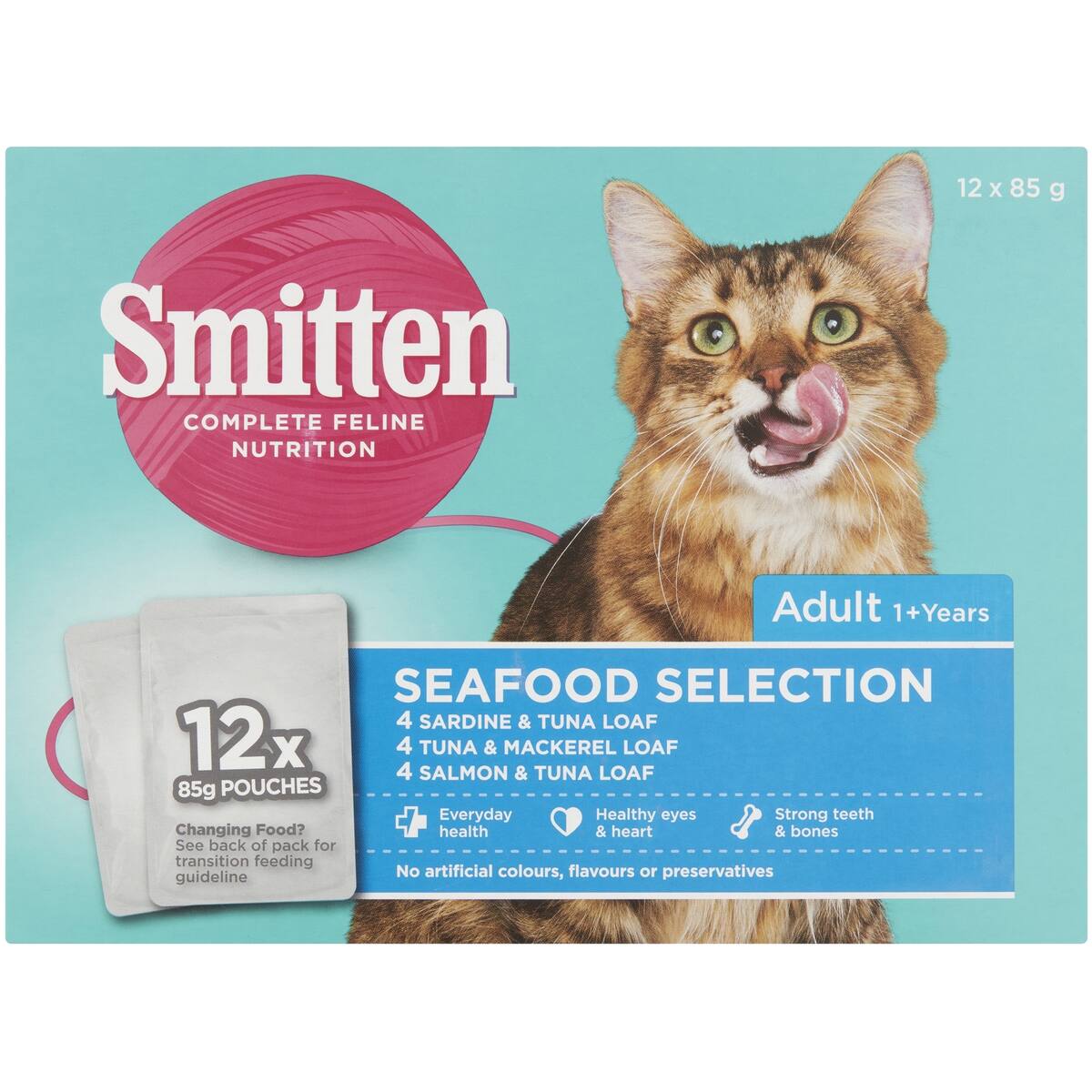 Smitten Seafood Selection Adult Wet Cat Food 12 Pack bunch