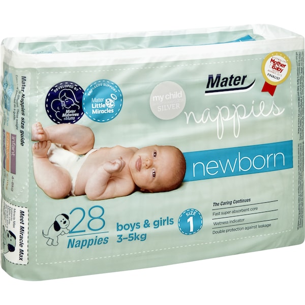 Mater Nappies Size 1 Newborn 28 pack