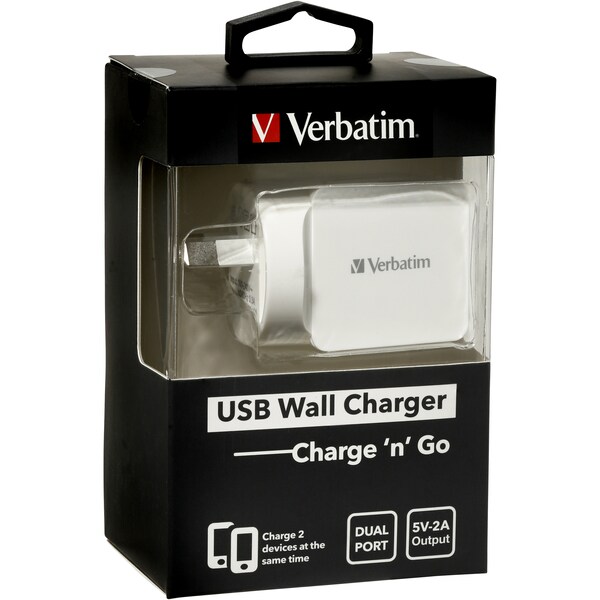 Verbatim Dualport Usb Wall Charger Each