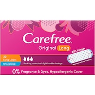 Carefree Original Long Unscented Liners Unscented Panty Liners