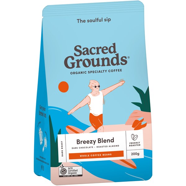 Sacred Grounds Breezy Blend Coffee Beans 200g