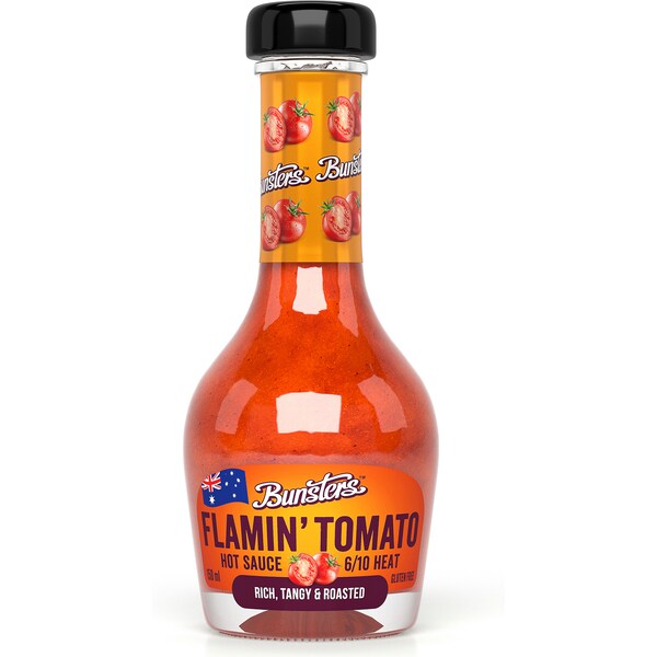 Bunsters Flamin' Tomato Hot Sauce 150mL
