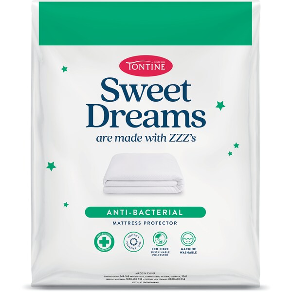 Tontine Sweet Dreams Antibacterial Mattress Protector Queen Each