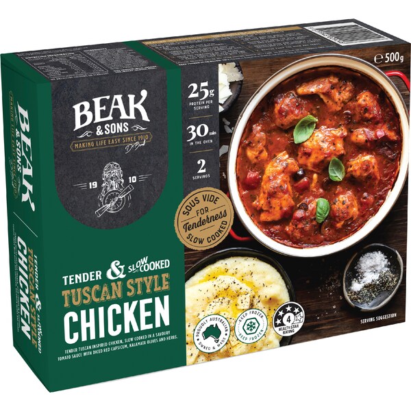 Beak & Sons Tender Slow Cooked Tuscan Chicken 500g