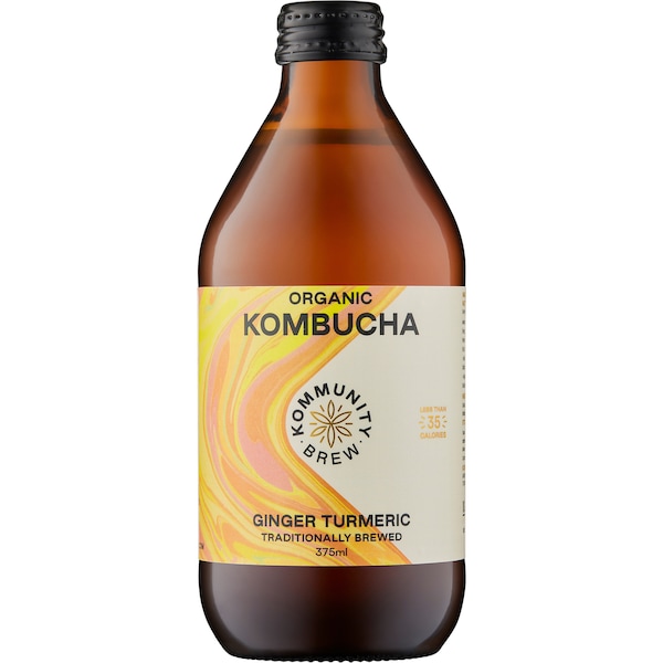 Kommunity Brew Ginger Turmeric Kombucha 375mL