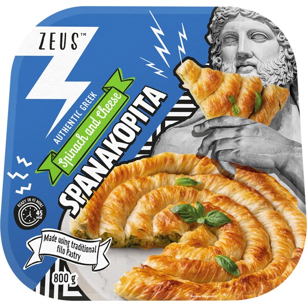 Zeus Street Greek Spanakopita Spinach & Cheese 800g