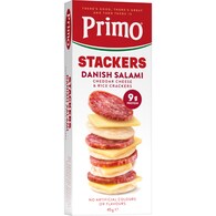 Primo Stackers Danish Salami Cheddar Cheese & Rice Crackers