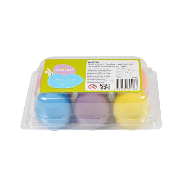 Easter Chalk Eggs Multi Coloured 6 pack