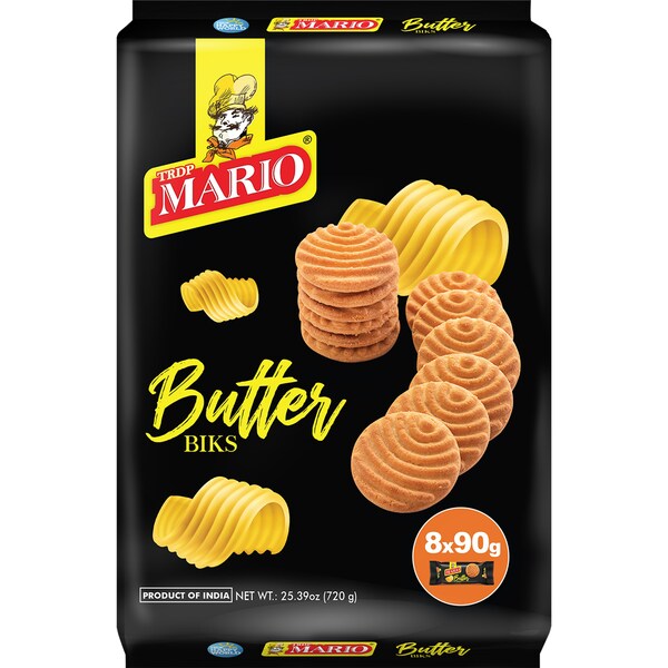 Mario Butter Biks Biscuits 90g x 8 pack