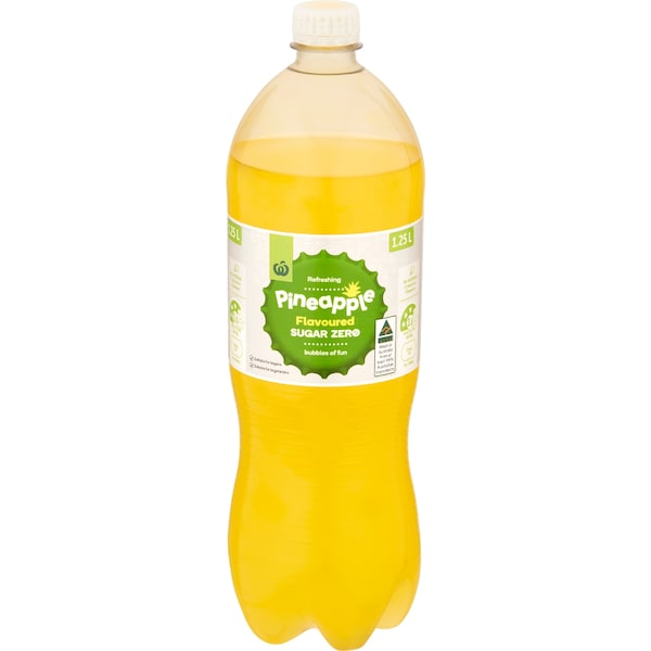 Woolworths Pineapple Zero Sugar Drink 1.25L