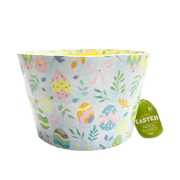 Easter Paper Egg Hunting Bucket With Eggs each