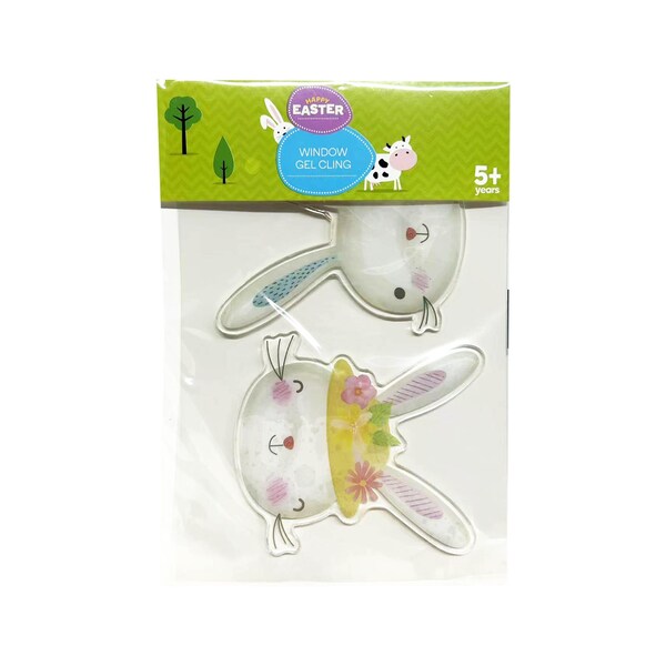 Easter Window Gel Cling Decoration Bunny 2 pack