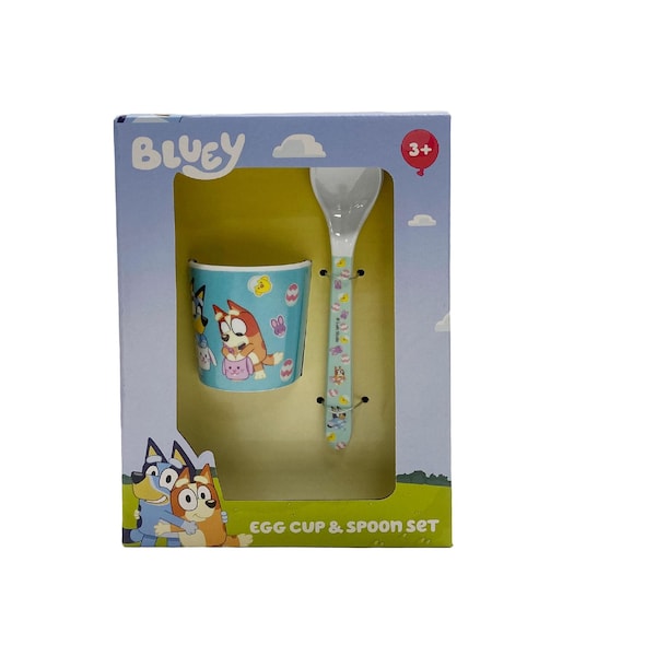 Easter Bluey Egg Cup & Spoon Set Bluey & Bingo each