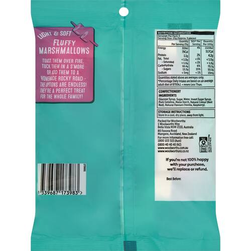 Woolworths Marshmallows 150g bunch