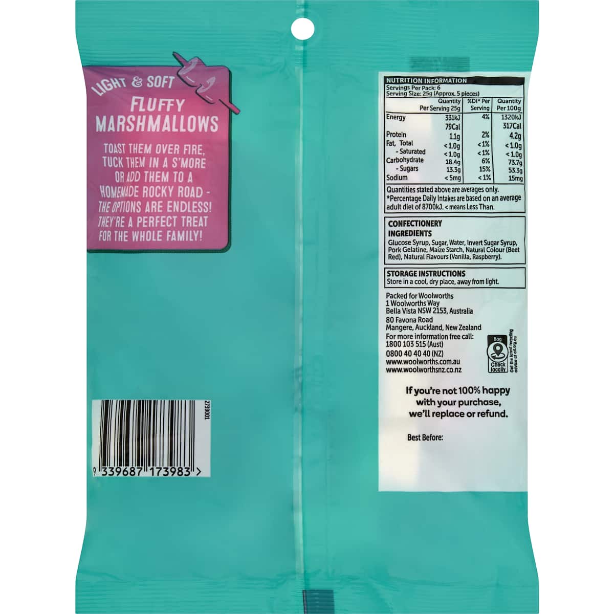 Woolworths Marshmallows 150g bunch