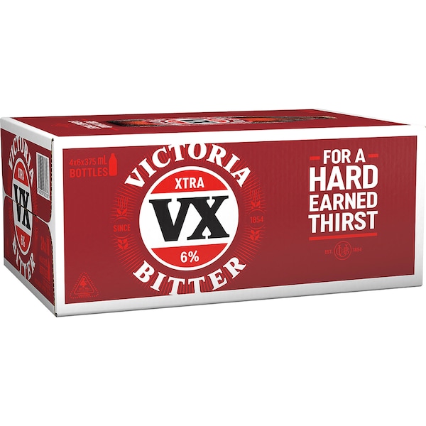 Victoria Bitter Xtra Beer Bottle 375mL x 24 Case
