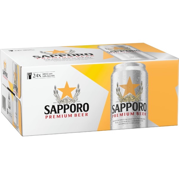 Sapporo Can Cans 500mL x 24 pack