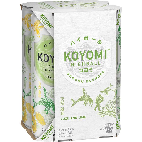 Koyomi Highball Yuzu & Lime 250mL x 4 pack